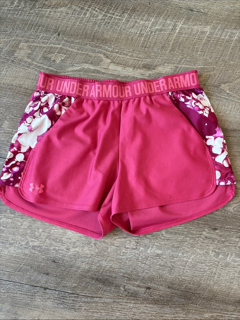 Under Armour Floral-Panel Hot Pink Women's Athletic Shorts